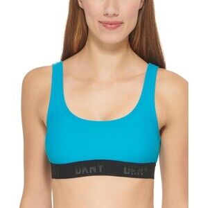 DKNY Scoop Neck Logo Bikini Swim Top Size Medium